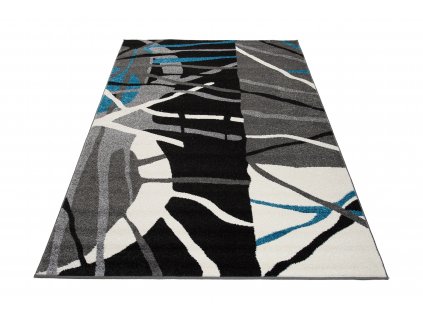 Moderní koberec Jawa - čáry 2 - šedý/černý