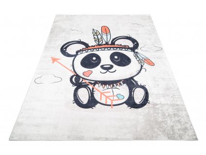 Dětský koberec Emma Kids - panda - šedý