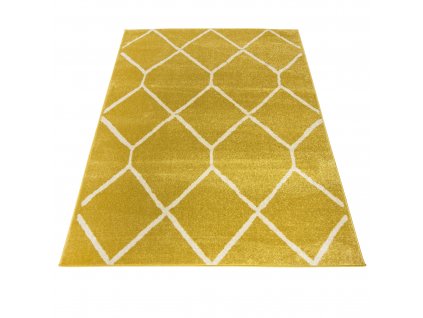Moderní koberec Spring - mřížka 1 - žlutý
