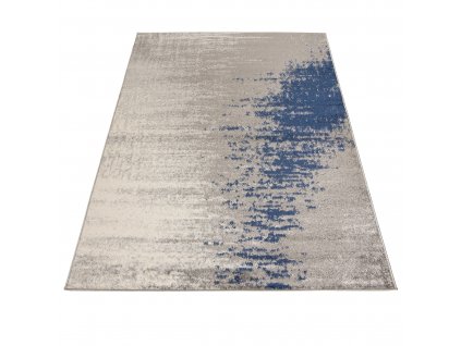 Moderní koberec Spring - abstrakt 14 - šedý/tmavě modrý