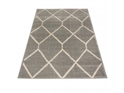 Moderní koberec Spring - mřížka 5 - světle šedý