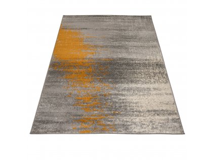 Moderní koberec Spring - abstrakt 12 - tmavě šedý/oranžový