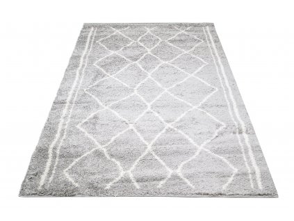 Moderní koberec Delhi - mřížka 7 - šedý