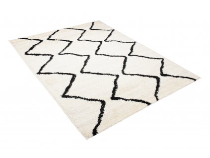 Moderní koberec Delhi - čáry 4 - bílý/černý