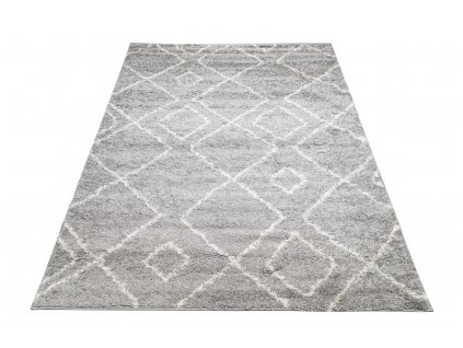 Moderní koberec Delhi - mřížka 6 - šedý