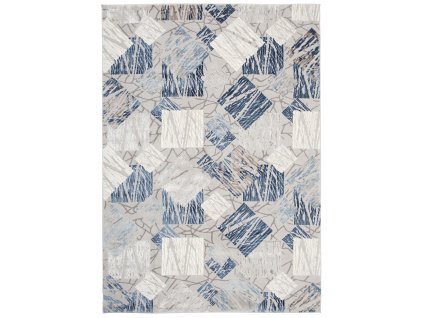 Moderní koberec Asthane - čtverce 2 - šedý/modrý