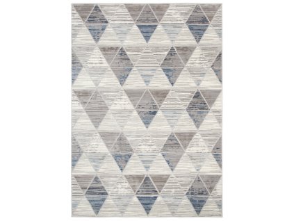 Moderní koberec Asthane - trojúhelníky 1 - šedý/modrý
