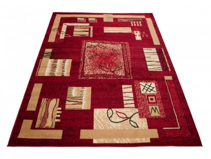 Moderní koberec Atlas - geometrické tvary 2 - červený
