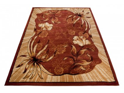 Moderní koberec Atlas - květiny 1 - hnědý