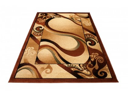 Moderní koberec Antogya - vlnky 1 - krémový/hnědý