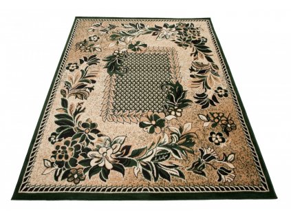 Moderní koberec Atlas - květiny a mřížka 1 - zelený