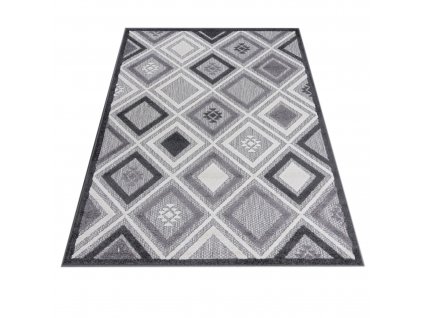 Moderní koberec Aventura - mřížka 1 - šedý
