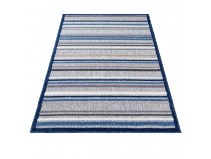 Moderní koberec Aventura - čáry 3 - šedý/modrý