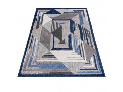Moderní koberec Aventura - obrazce 2 - šedý/modrý