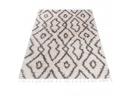 Moderní koberec Aztec - mřížka 1 - krémový