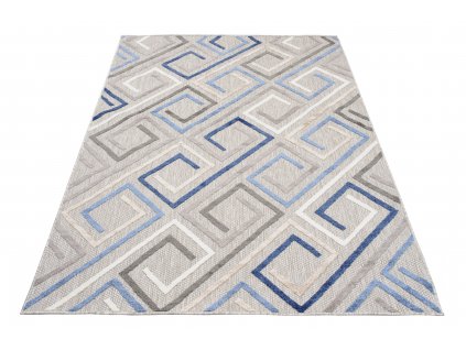 Moderní koberec Aventura - obrazce 1 - šedý/modrý