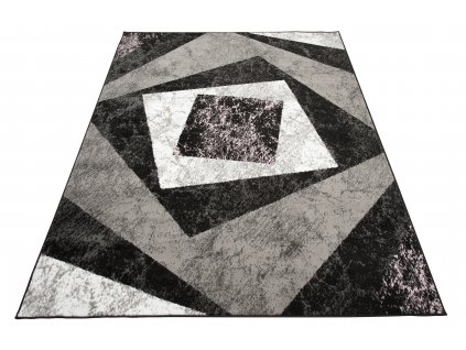 Moderní koberec Tap - čtverce 2 - černý/šedý