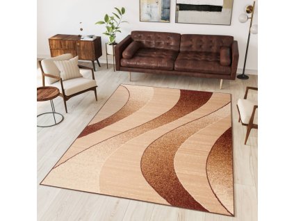 Moderní koberec Tap - vlnky 5 - světle béžový