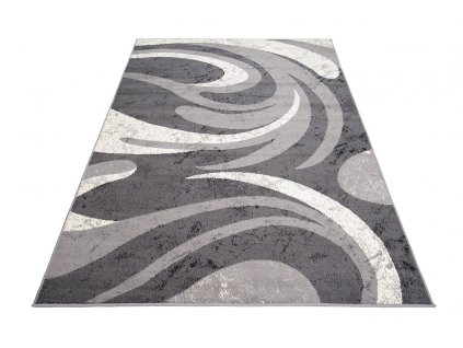 Moderní koberec Tap - vlnky 3 - tmavě šedý