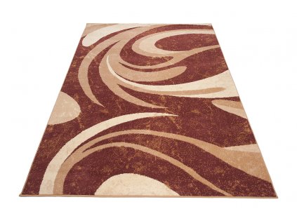 Moderní koberec Tap - vlnky 3 - hnědý