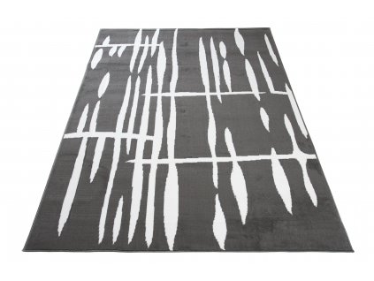 Moderní koberec Tap - čáry 4 - tmavě šedý/bílý