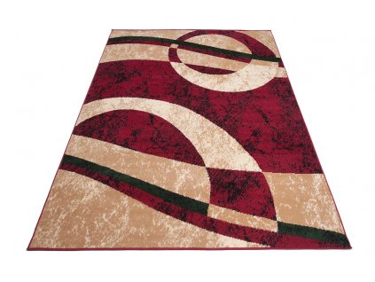 Moderní koberec Tap - vlnky 4 - krémový/červený