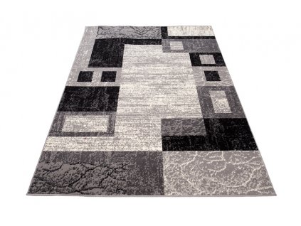 Moderní koberec Tap - geometrické tvary 4 - šedý/černý