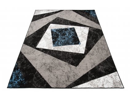 Moderní koberec Tap - čtverce 2 - šedý/modrý