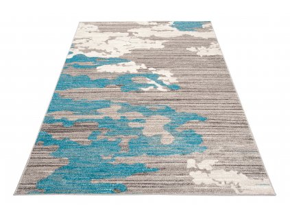 Moderní koberec Fiesta - obrazce 1 - šedý/modrý
