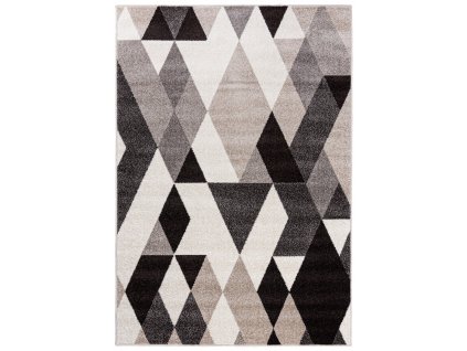 Moderní koberec Fiesta - trojúhelníky 1 - černý/béžový