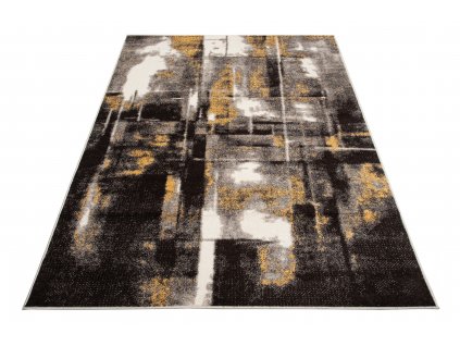 Moderní koberec Fiesta - abstrakt 2 - černý/žlutý