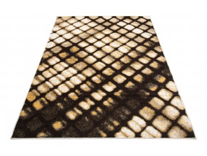 Moderní koberec Fiesta - čtverce 1 - černý/žlutý