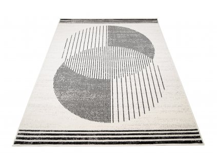 Moderní koberec Grace - čáry 5 - krémový/černý