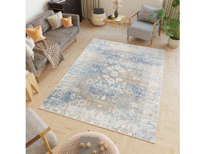 Moderní koberec Idaho - orientální 5 - bílý/modrý