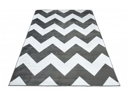 Moderní koberec Isphahan - vlnky 1 - tmavě šedý
