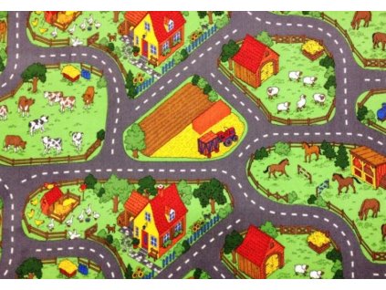Dětský koberec s cestičkami - FARMA