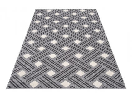 Moderní koberec FIKA - šedý - mřížky 1