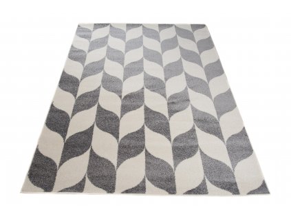 Kusový koberec MAROKO - šedý/bílý - lístky 1