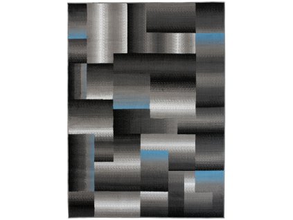 Kusový koberec Maya - obdélníky 1 - šedý/modrý