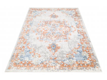 Kusový koberec Mia - orientální 2 - šedý/oranžový