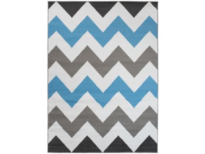 Kusový koberec Maya - vlnky 3 - šedý/modrý