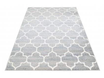 Kusový koberec Mia - mřížka 1 - světle šedý