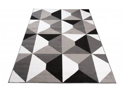 Kusový koberec Maya - geometrické tvary 6 - šedý/bílý
