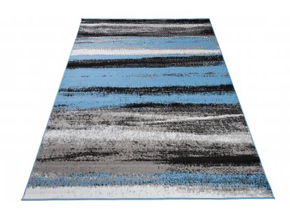 Kusový koberec Maya - pruhy 1 - šedý/modrý