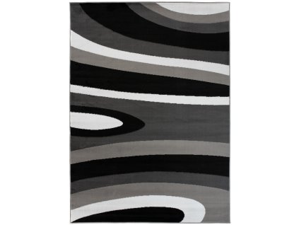 Kusový koberec Maya - vlnky 2 - šedý/černý