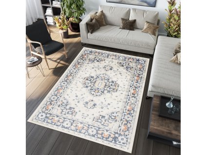 Kusový koberec Mia - orientální 4 - modrý/krémový