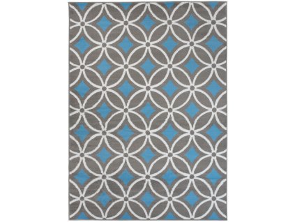 Kusový koberec Maya - geometrické tvary 3 - šedý/modrý