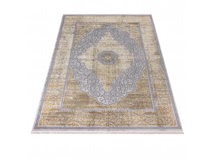 Kusový koberec Palermo - orientální 3 - šedý/žlutý