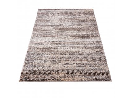 Kusový koberec Petra - geometrické tvary 4 - hnědý