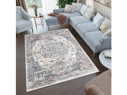 Kusový koberec Mystic - orientální 3 - šedý/modrý